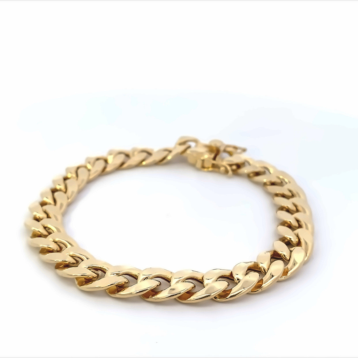 10mm Curb Gold Bracelet 10k Gold