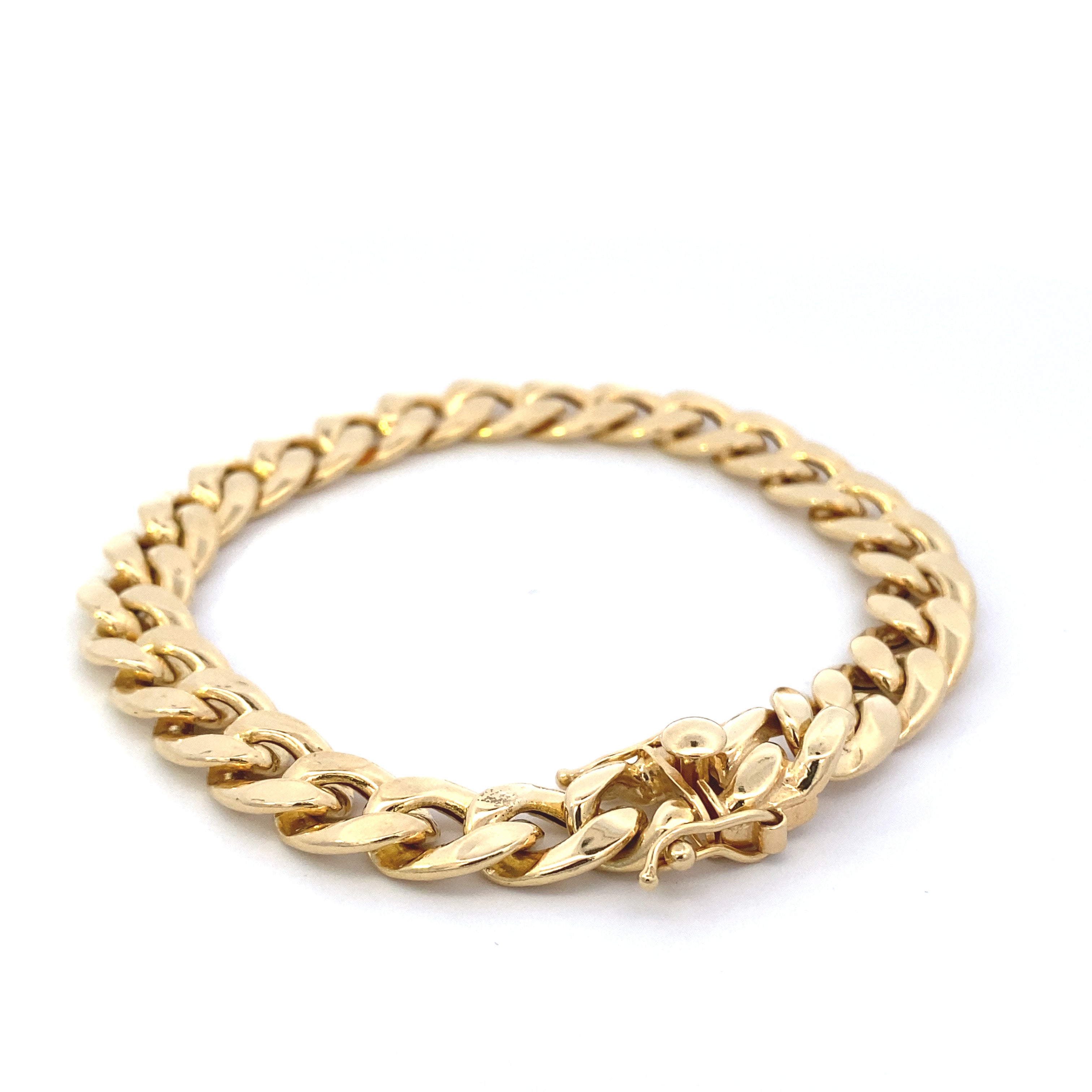 10mm Curb Gold Bracelet 10k Gold