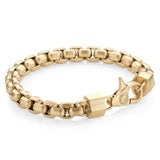 8MM ROUND BOX BRACELET GOLD