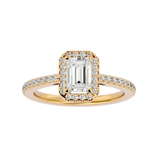 Emerald Cut Diamond Halo Engagement Ring