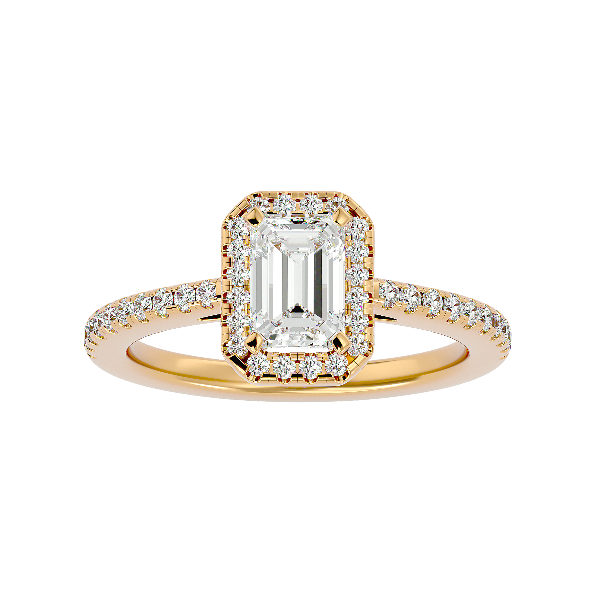 Emerald Cut Diamond Halo Engagement Ring