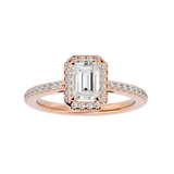 Emerald Cut Diamond Halo Engagement Ring
