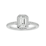 Emerald Cut Diamond Halo Engagement Ring