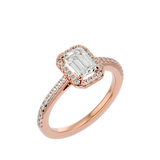 Emerald Cut Diamond Halo Engagement Ring