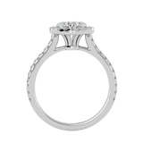 Heart Shape Diamond Halo Solitaire Ring