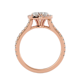 Heart Shape Diamond Halo Solitaire Ring