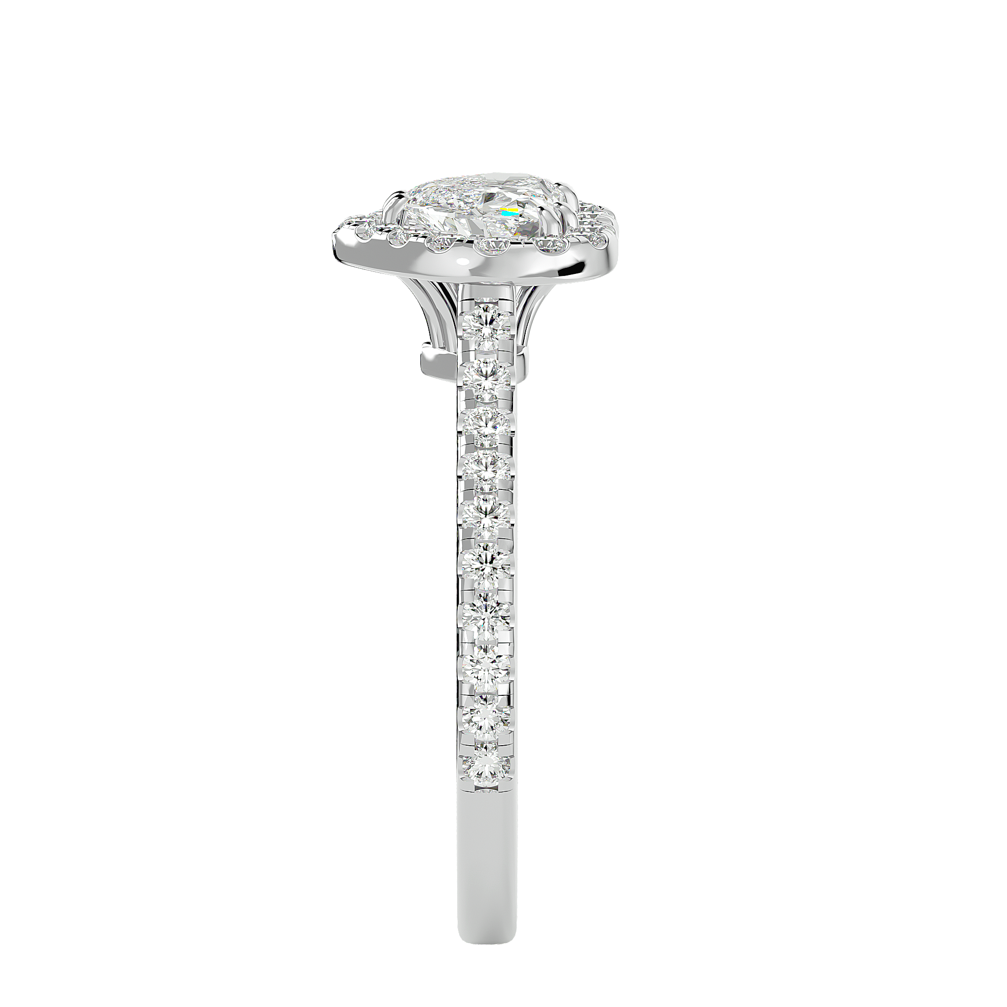 1.5 Carat Heart Shape Diamond Halo Solitaire Ring