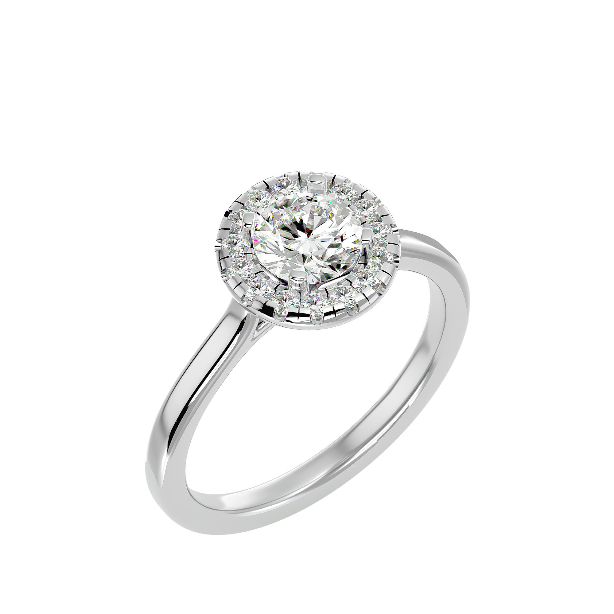 1 Carat Halo Diamond Engagement Ring