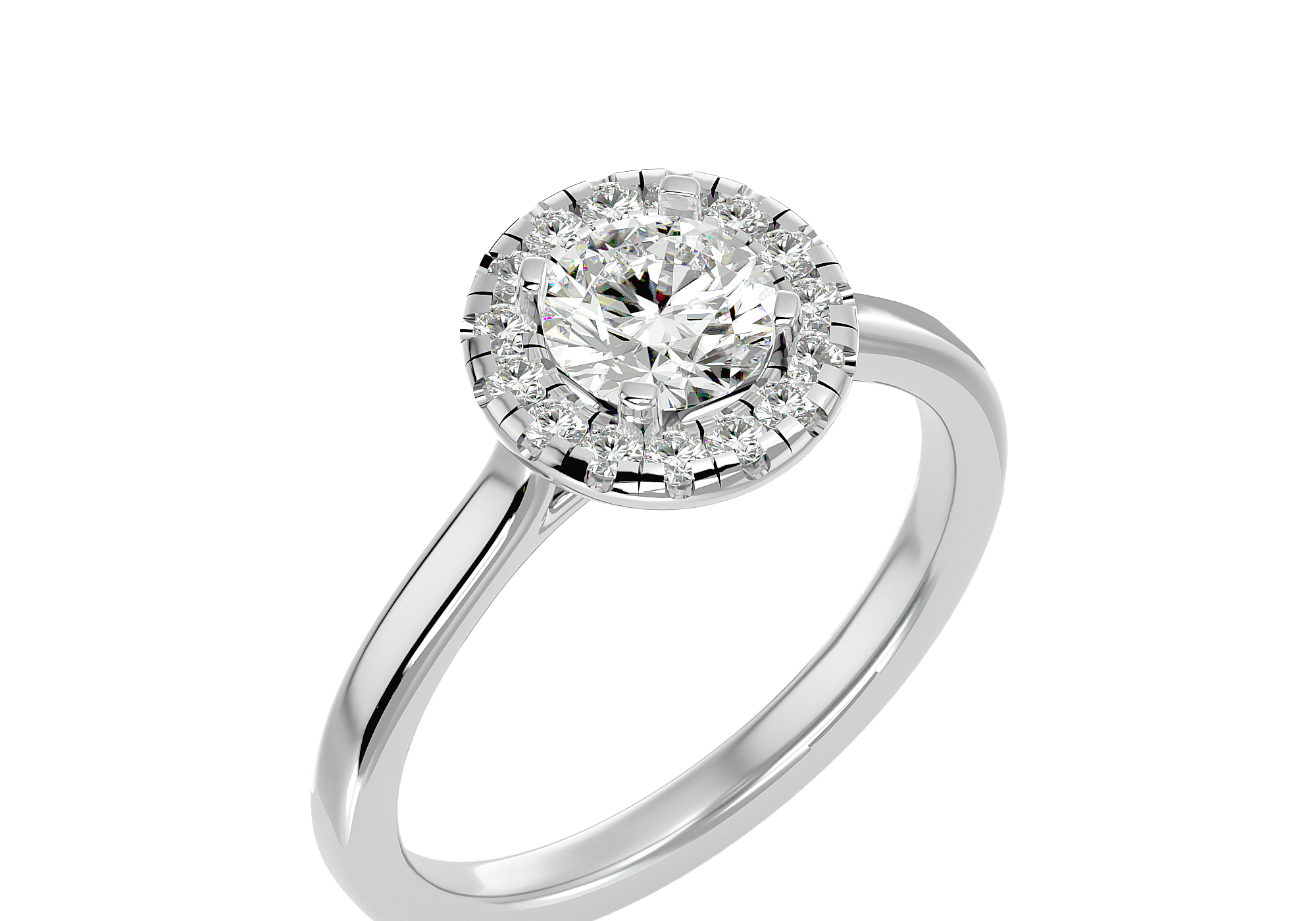 1 Carat Halo Diamond Engagement Ring