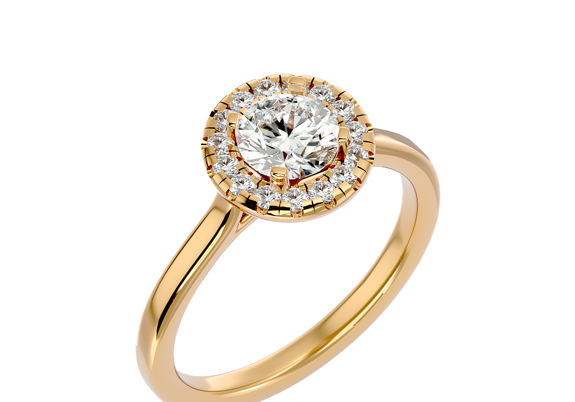 1 Carat Halo Diamond Engagement Ring