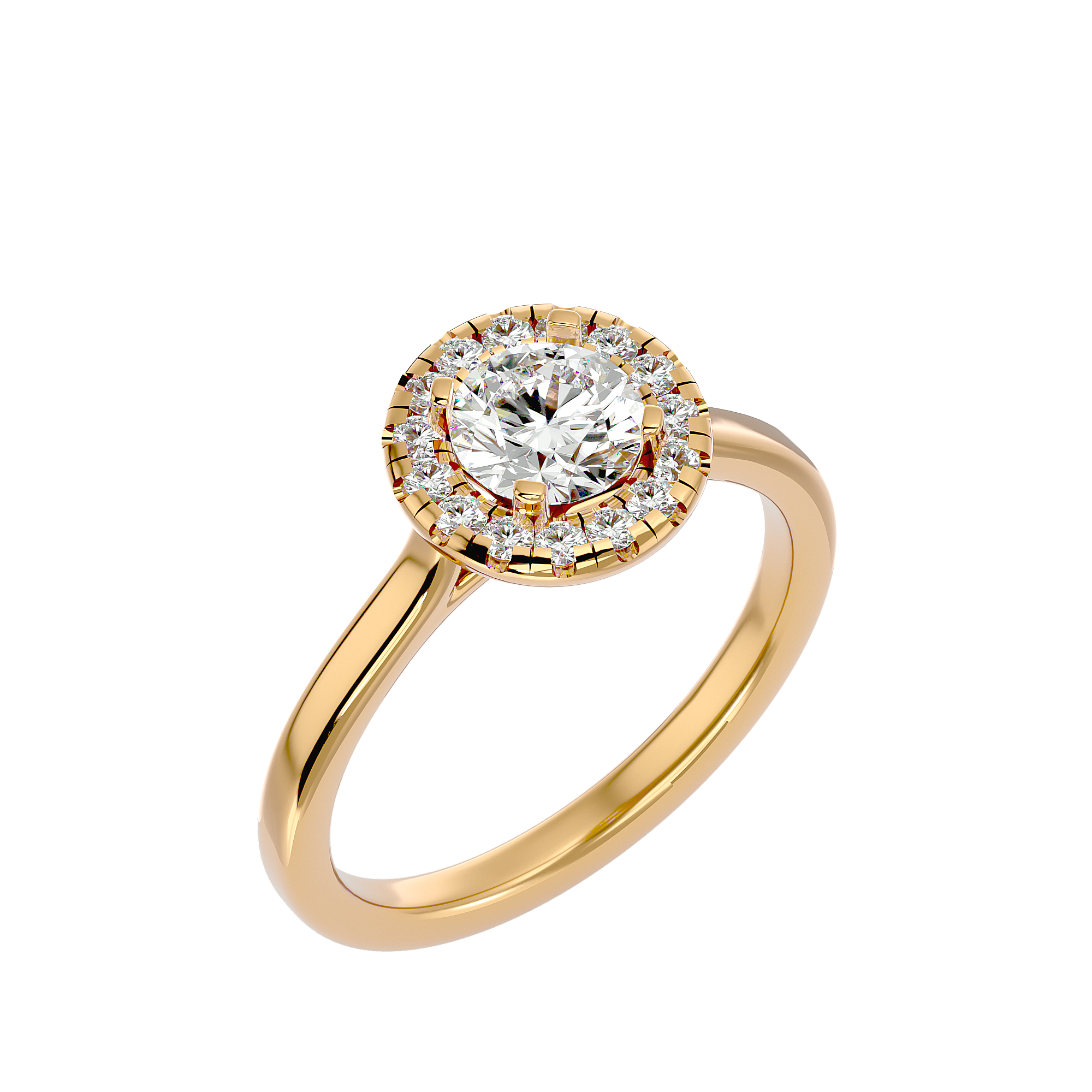 1 Carat Halo Diamond Engagement Ring