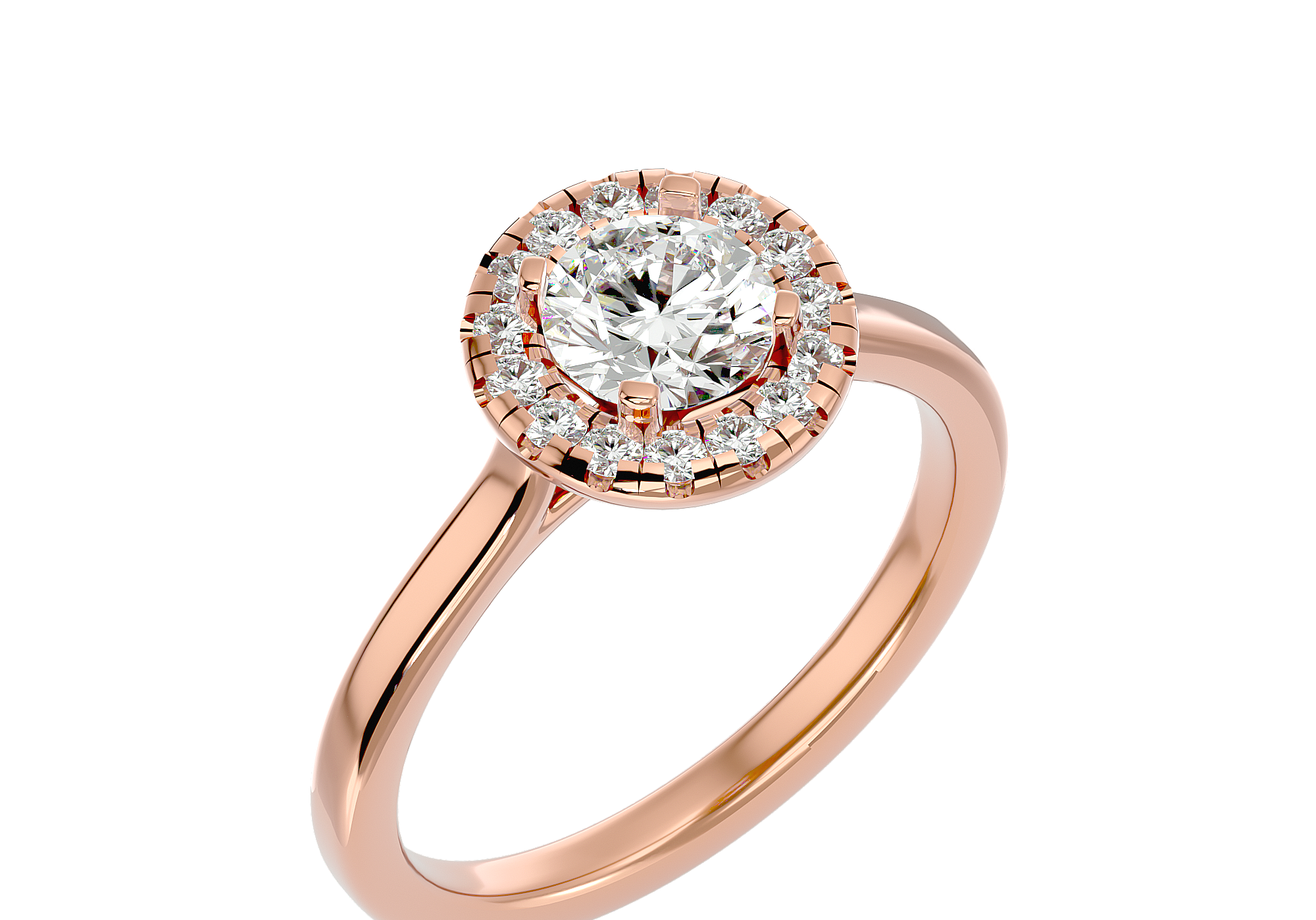 1 Carat Halo Diamond Engagement Ring