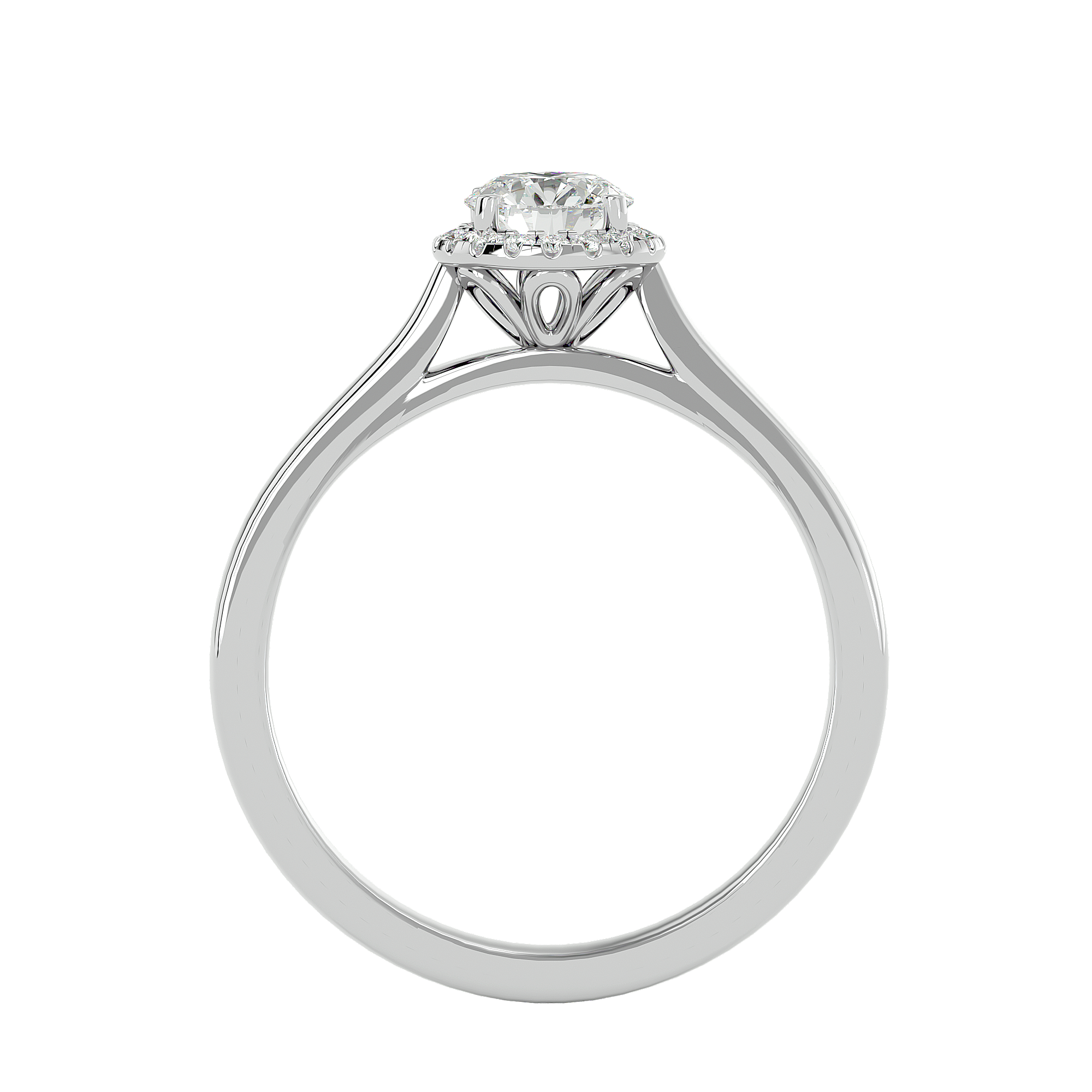 Solitaire Round Halo Diamond Engagement Ring