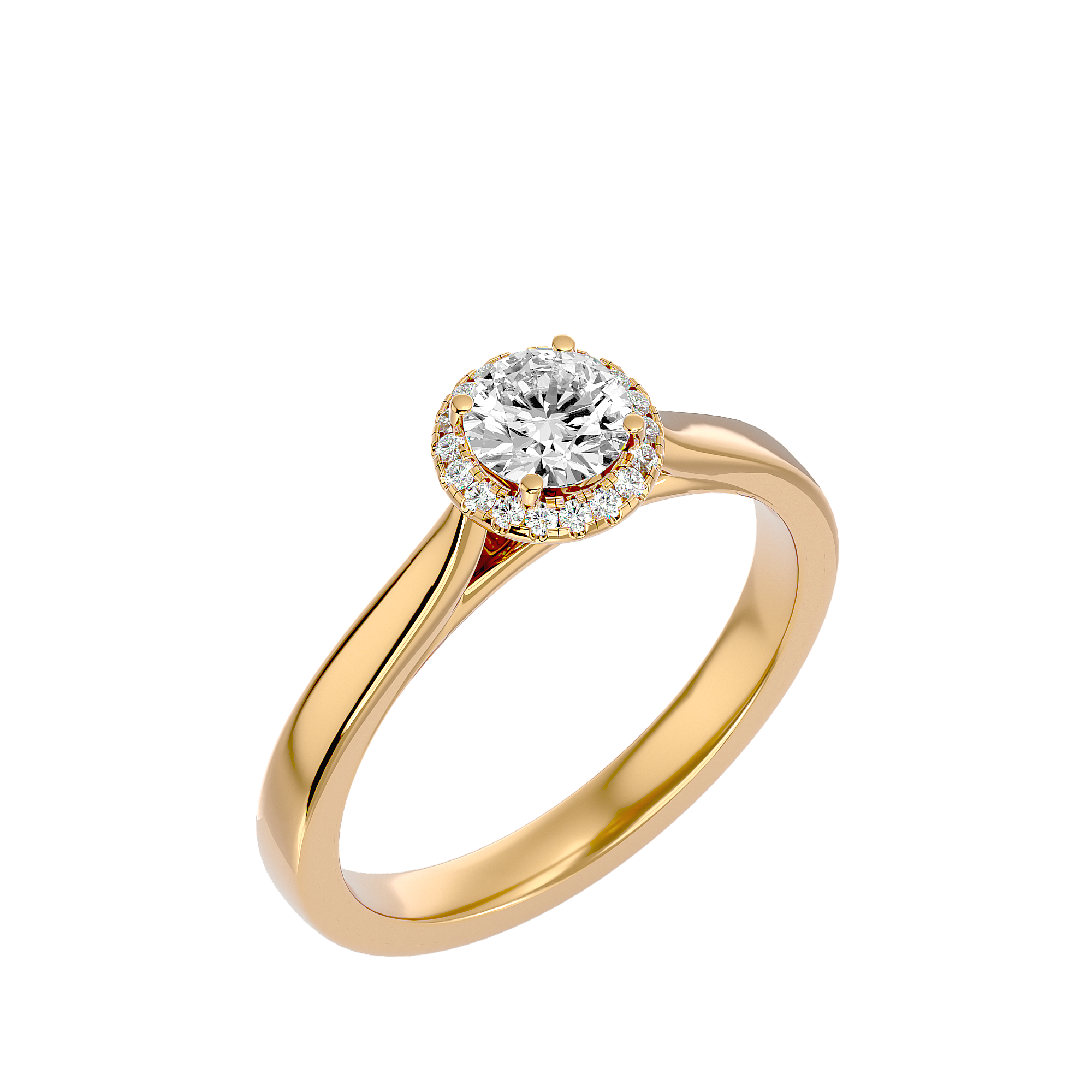 Solitaire Round Halo Diamond Engagement Ring