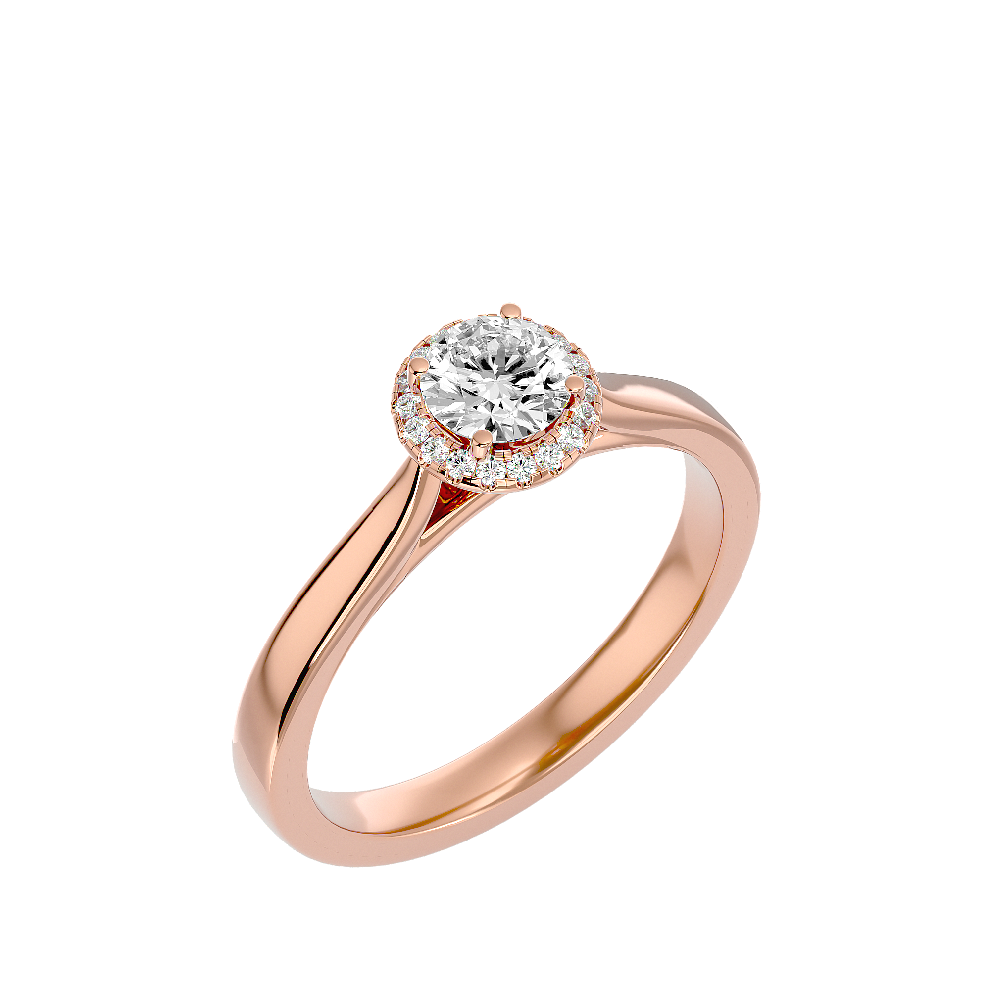 Solitaire Round Halo Diamond Engagement Ring