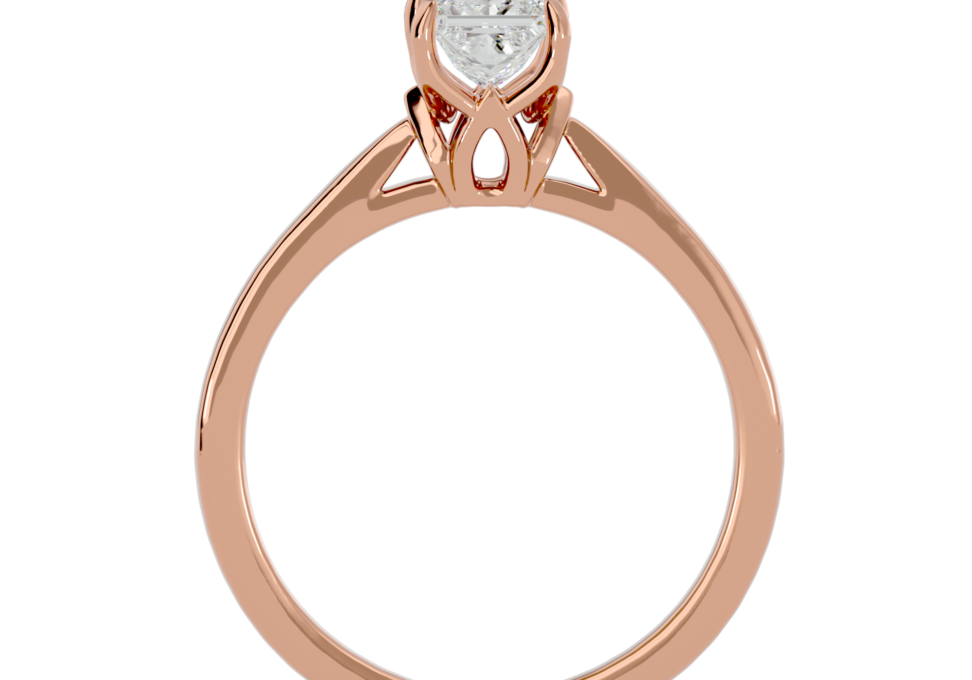 Solitaire Princess Shape Diamond 18K