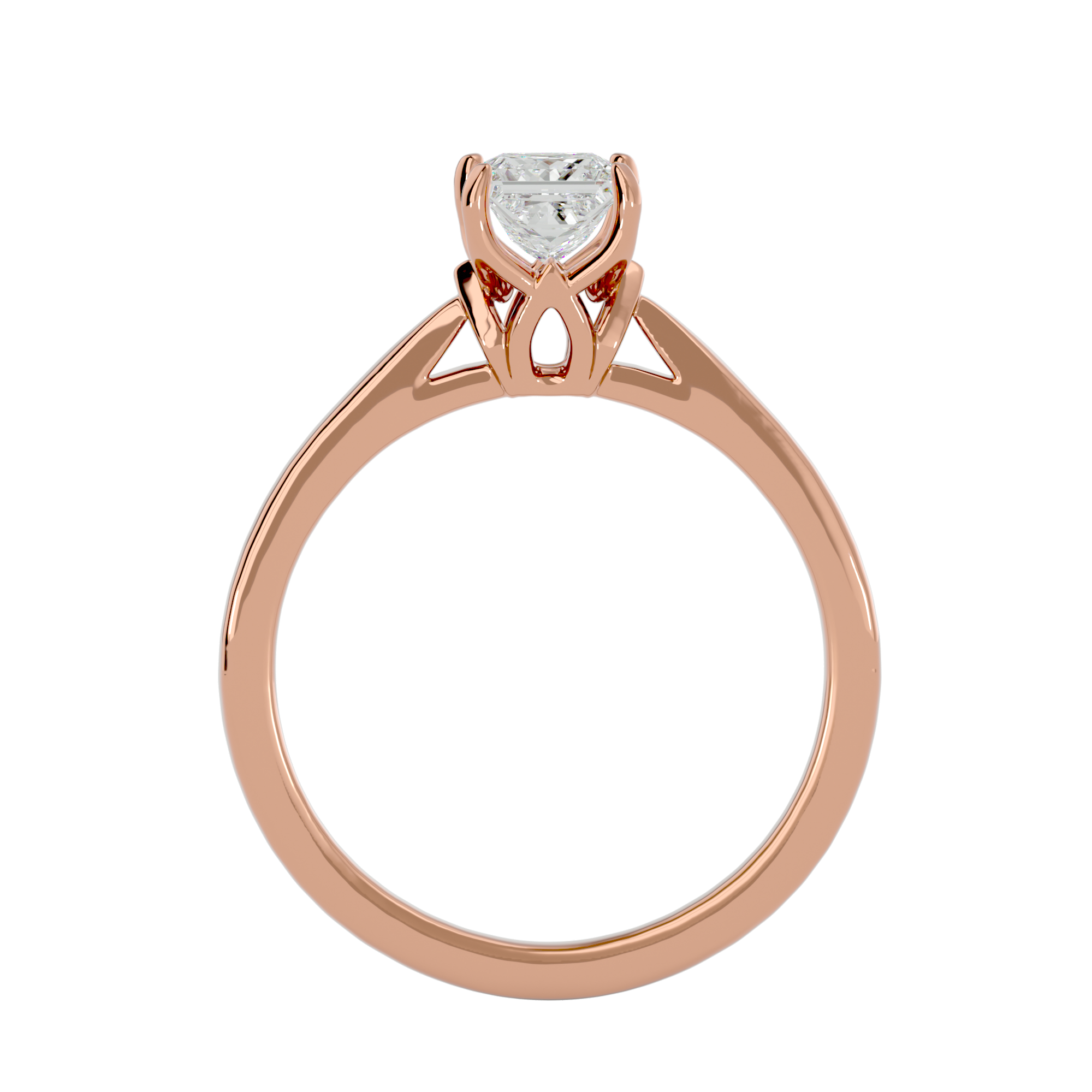 Solitaire Princess Shape Diamond 18K