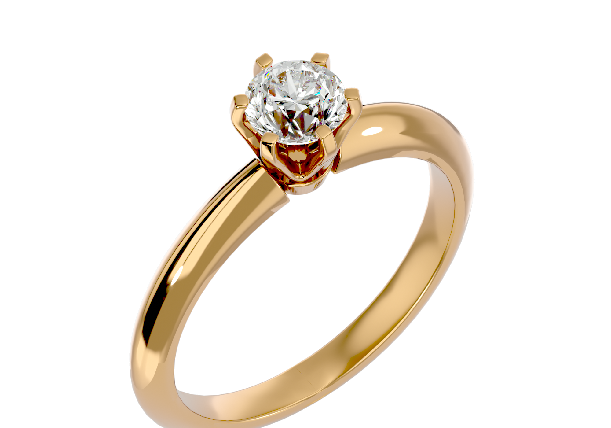 Classic Solitaire Round Shape Diamond 14k