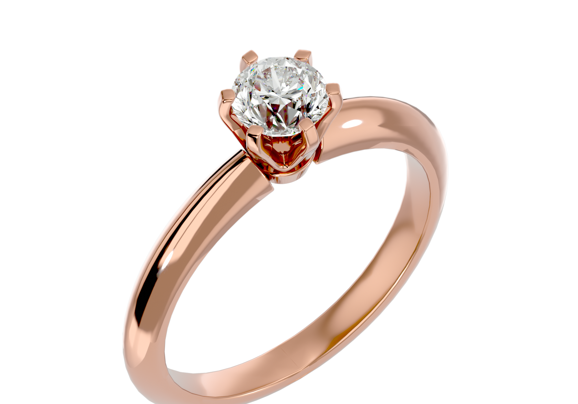 Classic Solitaire Round Shape Diamond 14k