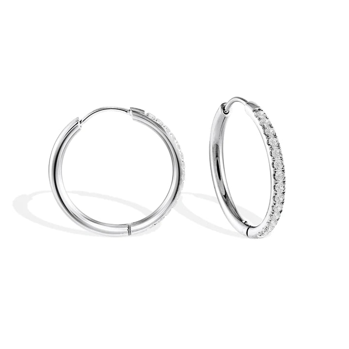 22MM CZ HOOPS ROSE