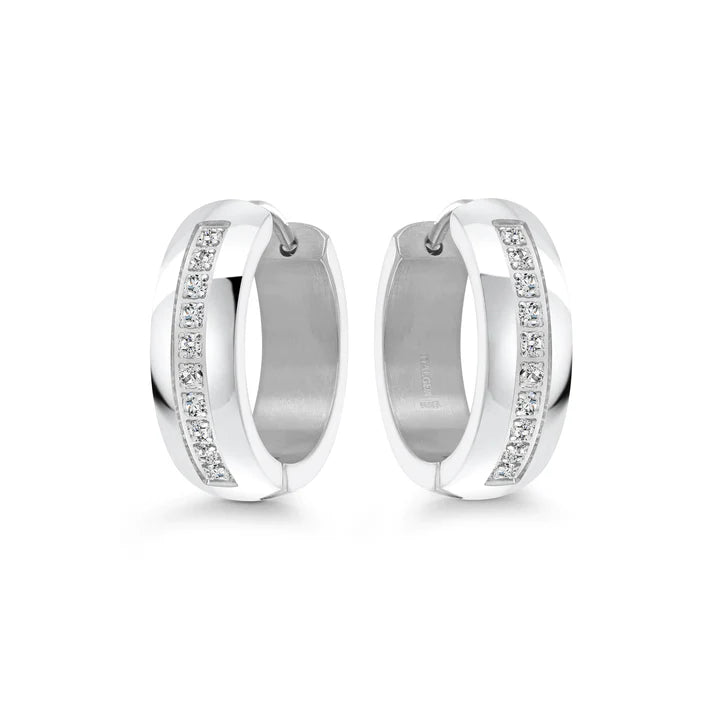 CZ POLISHED EDGE EARRINGS