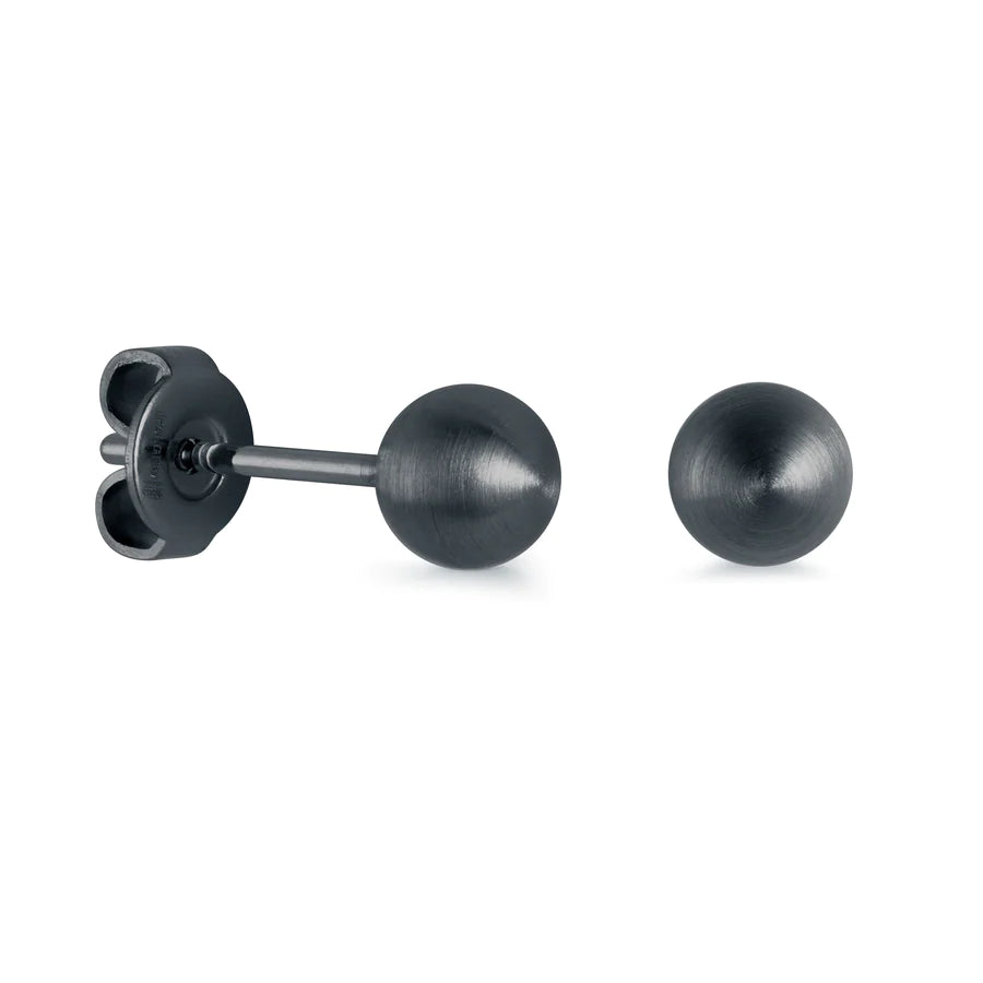 5MM BRUSHED BALL EARRINGS