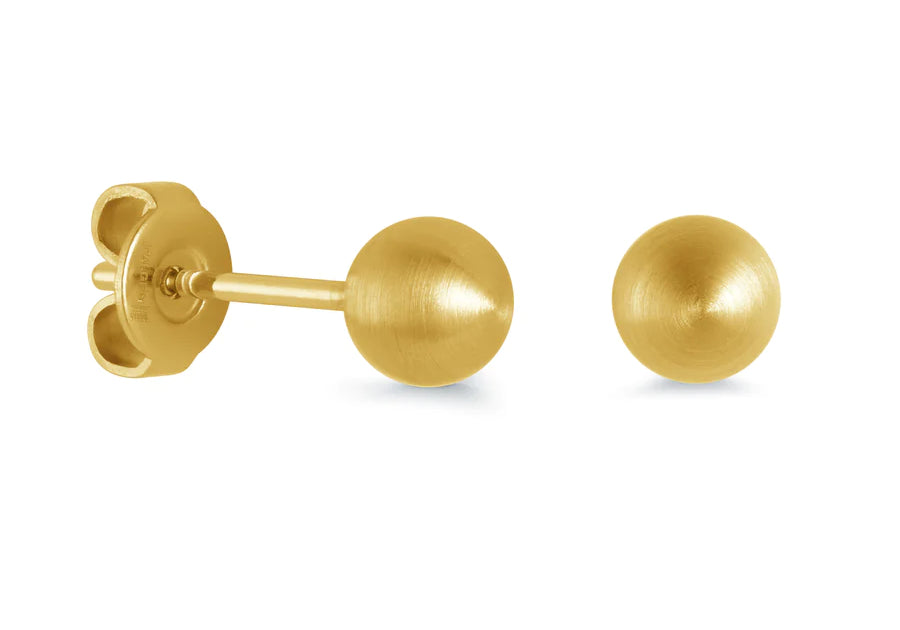 5MM BRUSHED BALL EARRINGS