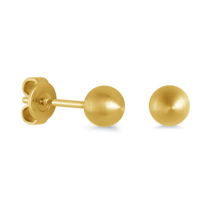 5MM BRUSHED BALL EARRINGS