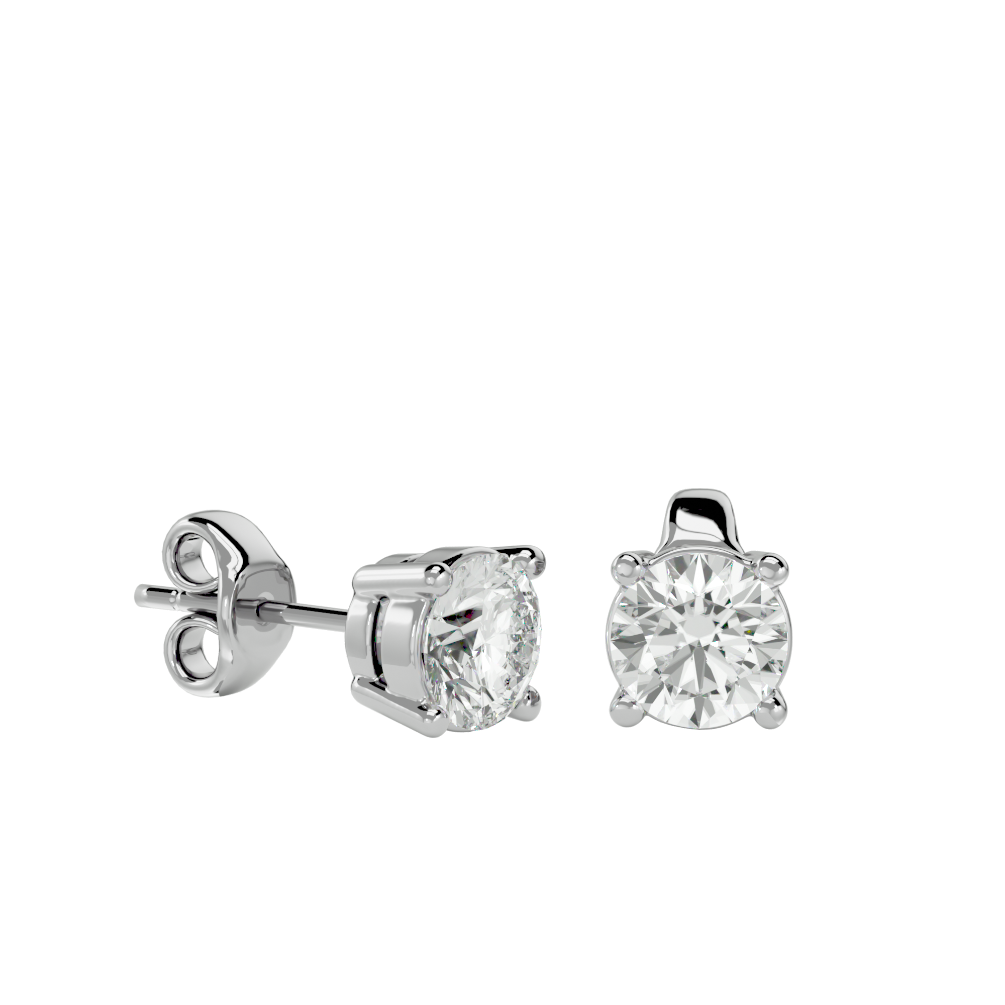 Gold Diamond Stud Earrings