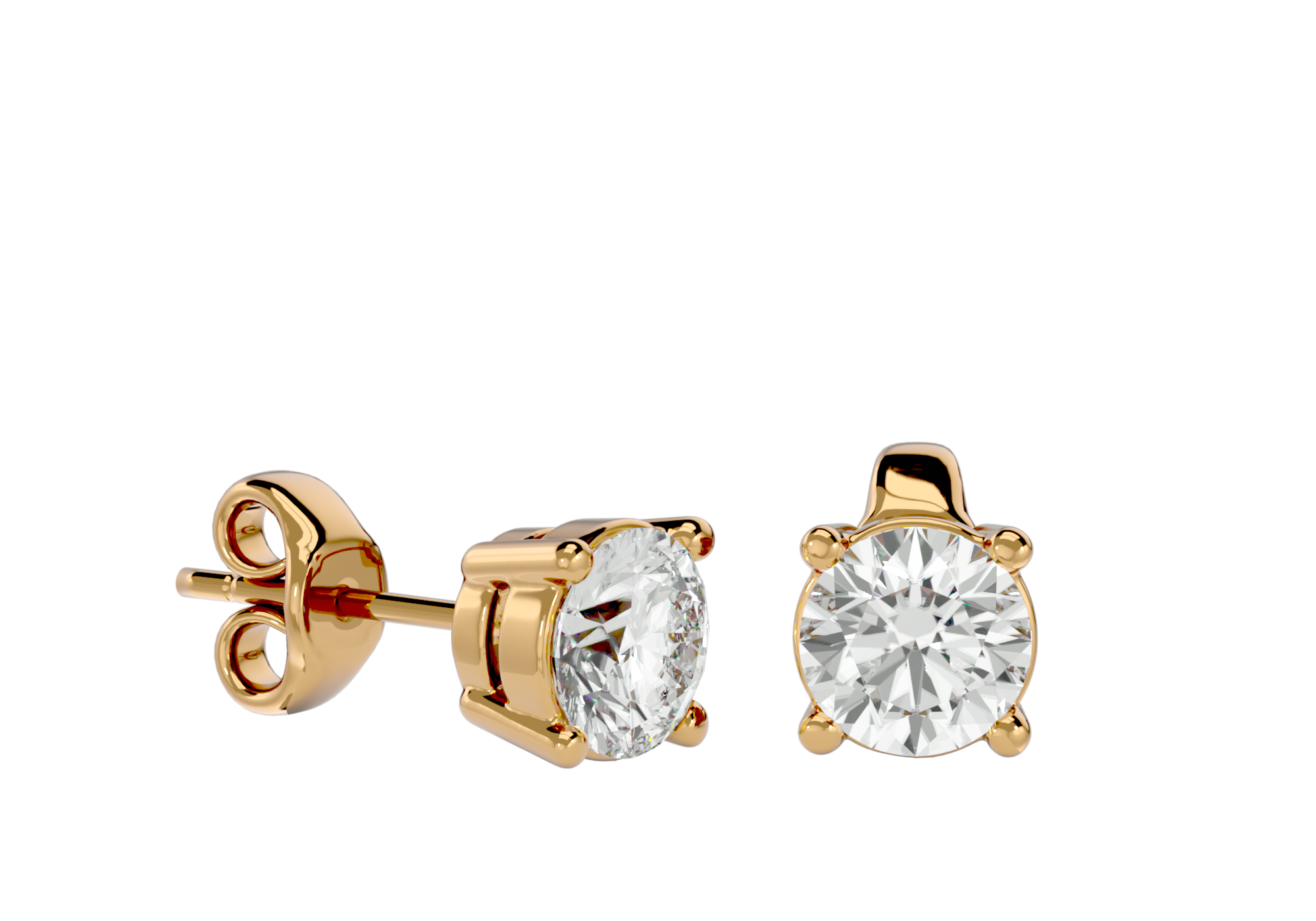 Diamond Stud Earrings 14K