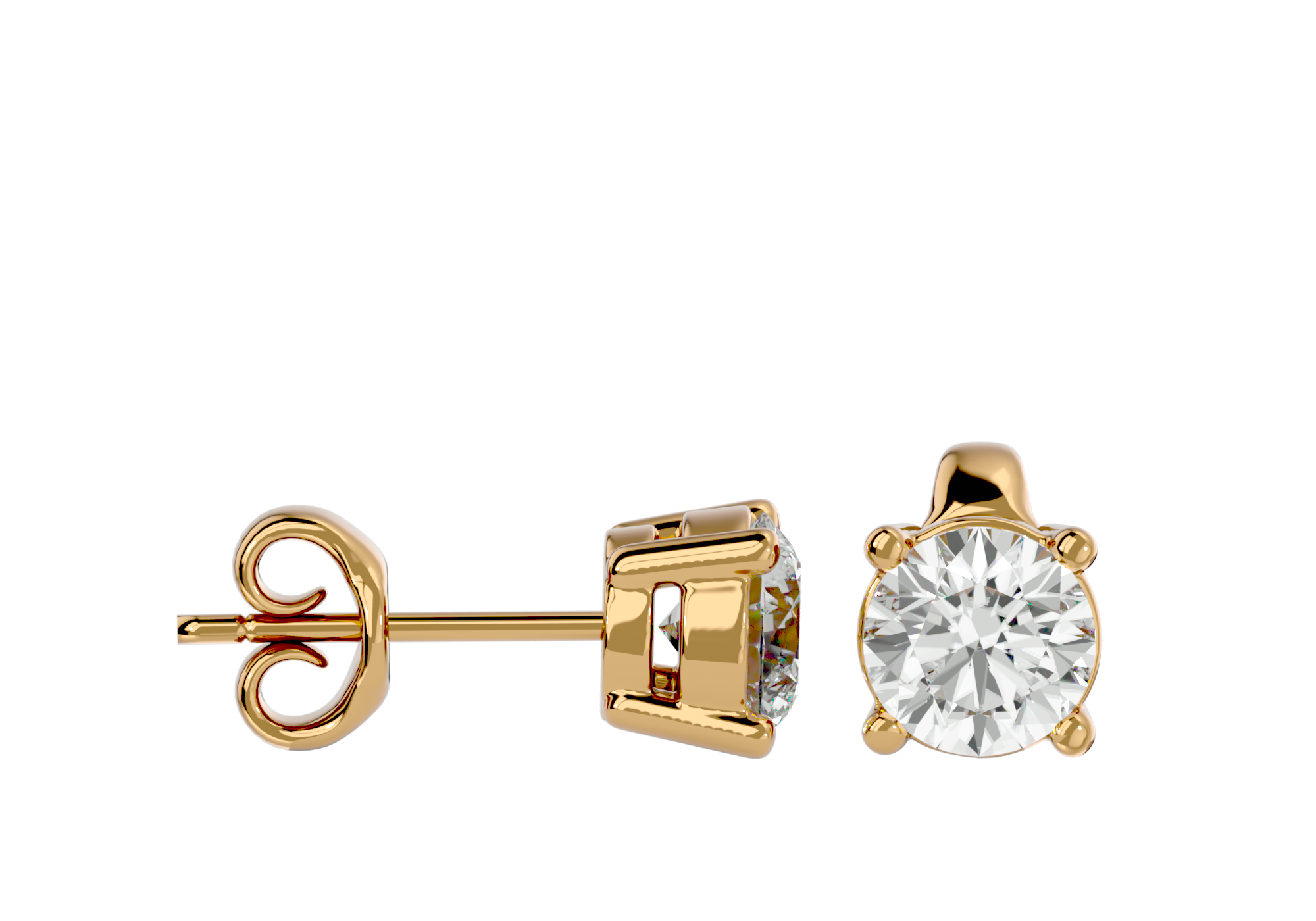 Diamond Stud Earrings 14K