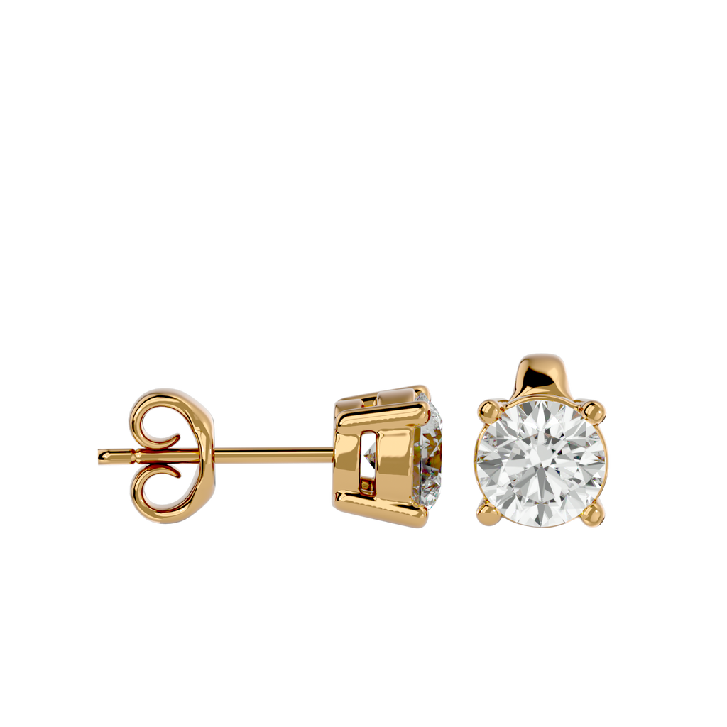 Gold Diamond Stud Earrings