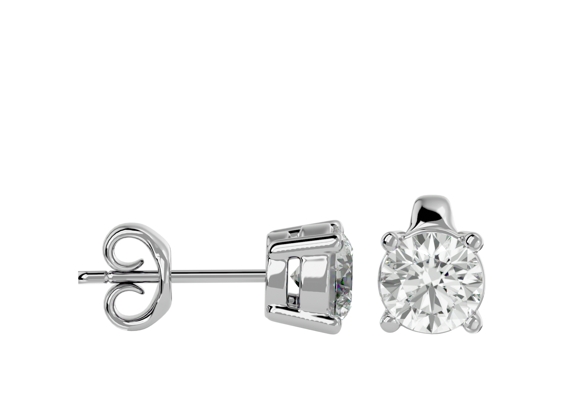 Diamond Stud Earrings 14K