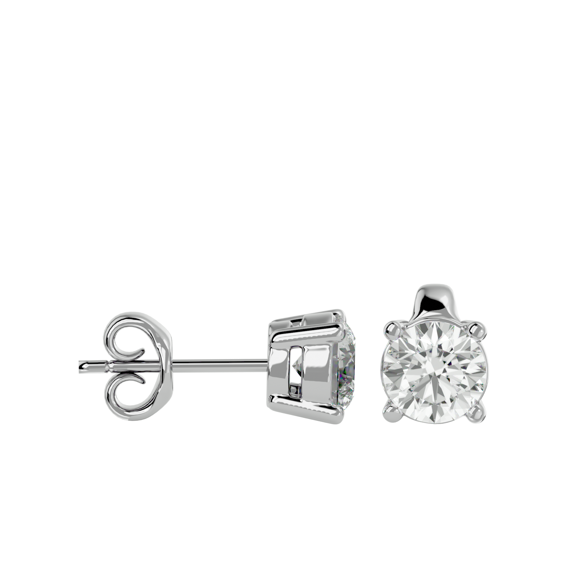 Boucles d'oreilles à tige en diamant 14 carats