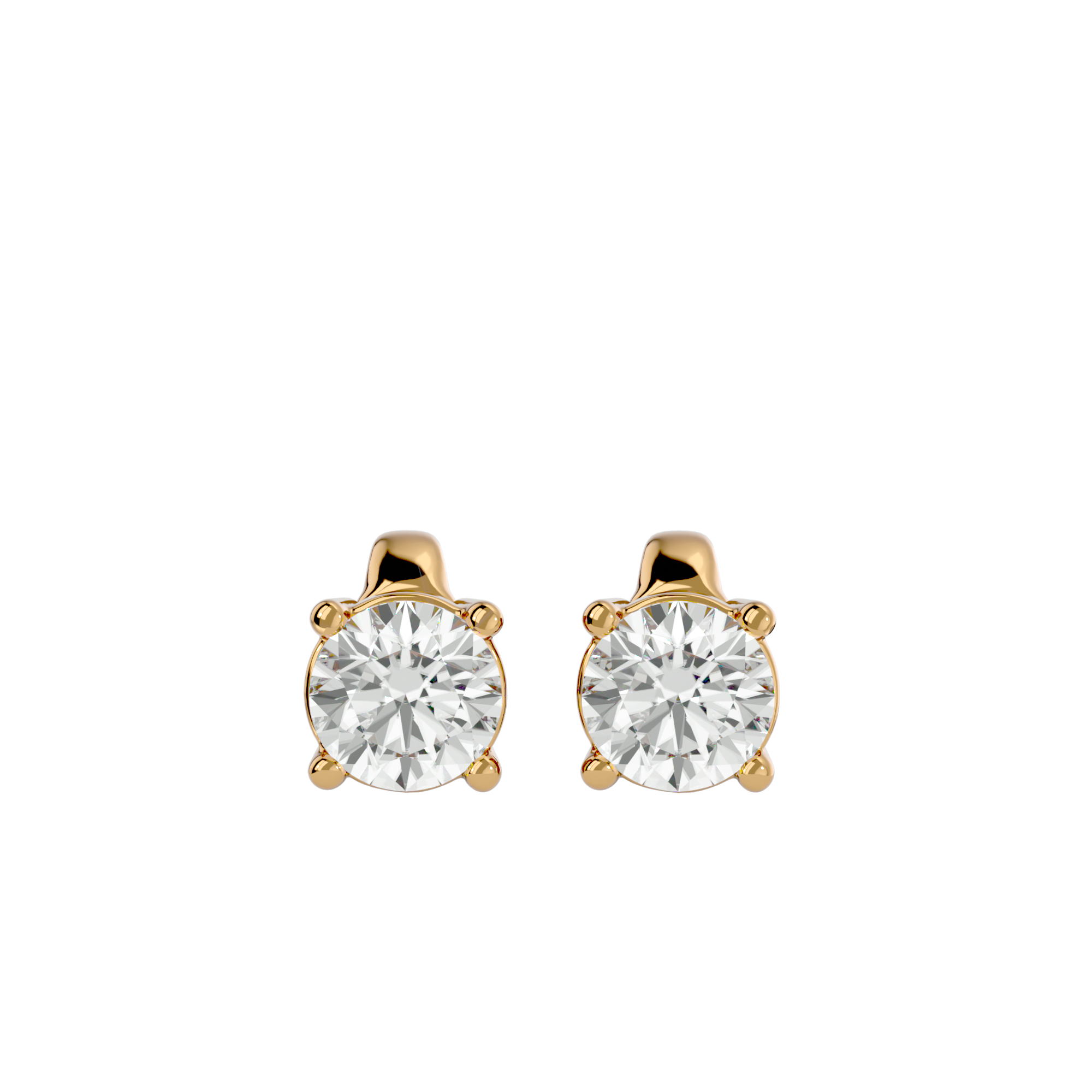 Gold Diamond Stud Earrings