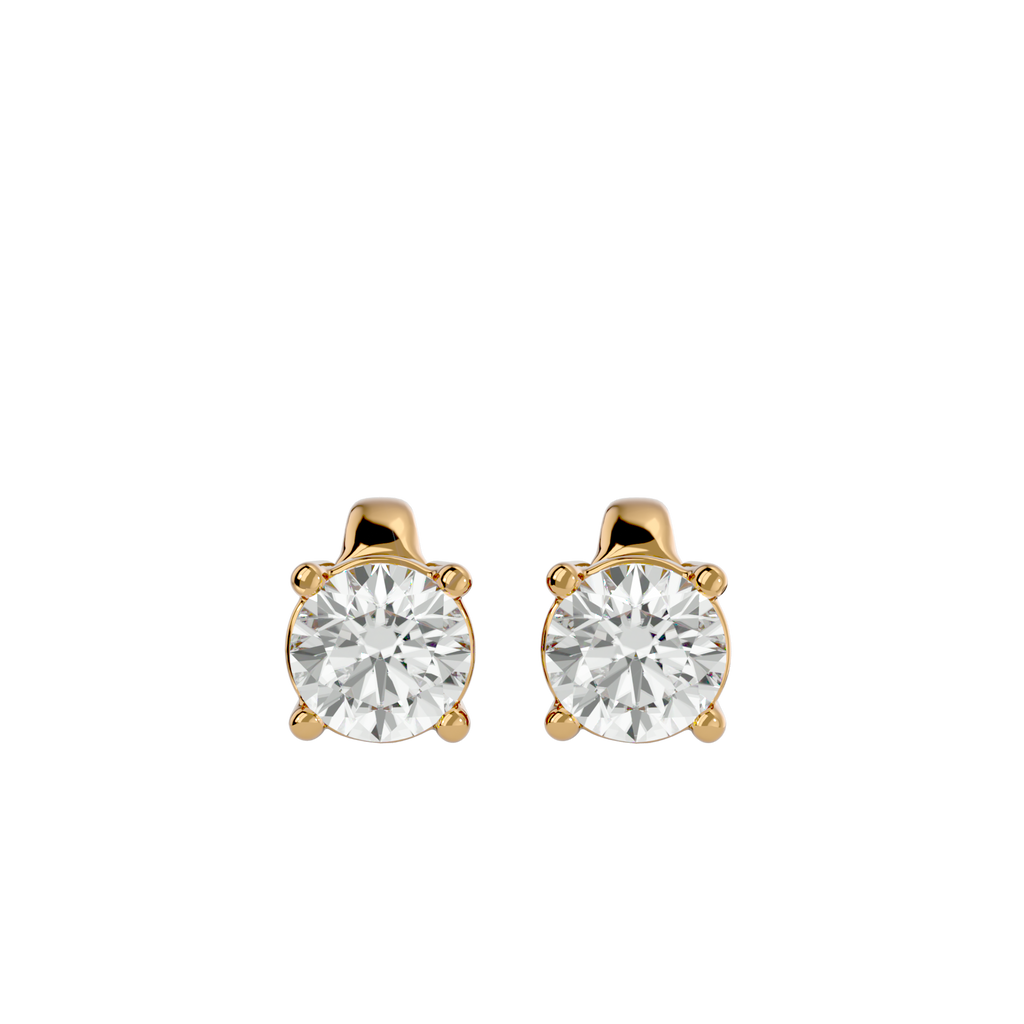 Gold Diamond Stud Earrings
