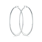 S.STEEL 60MM-GRADUATED WHITE-CZ FLAT-HOOP EARRINGS