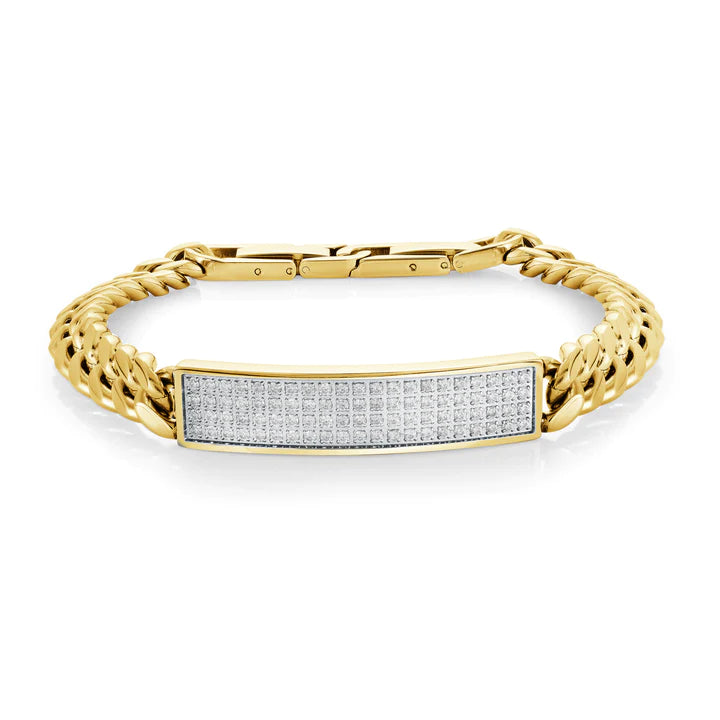 8MM CURB CZ ID BRACELET SMB522