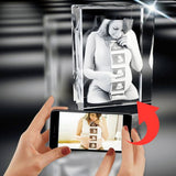 3D Crystal Rectangle Tall 9x6cm 1to3 People
