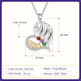 Mom Heart Necklace 3 to 6 Stones