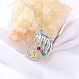 Mom Heart Necklace 3 to 6 Stones