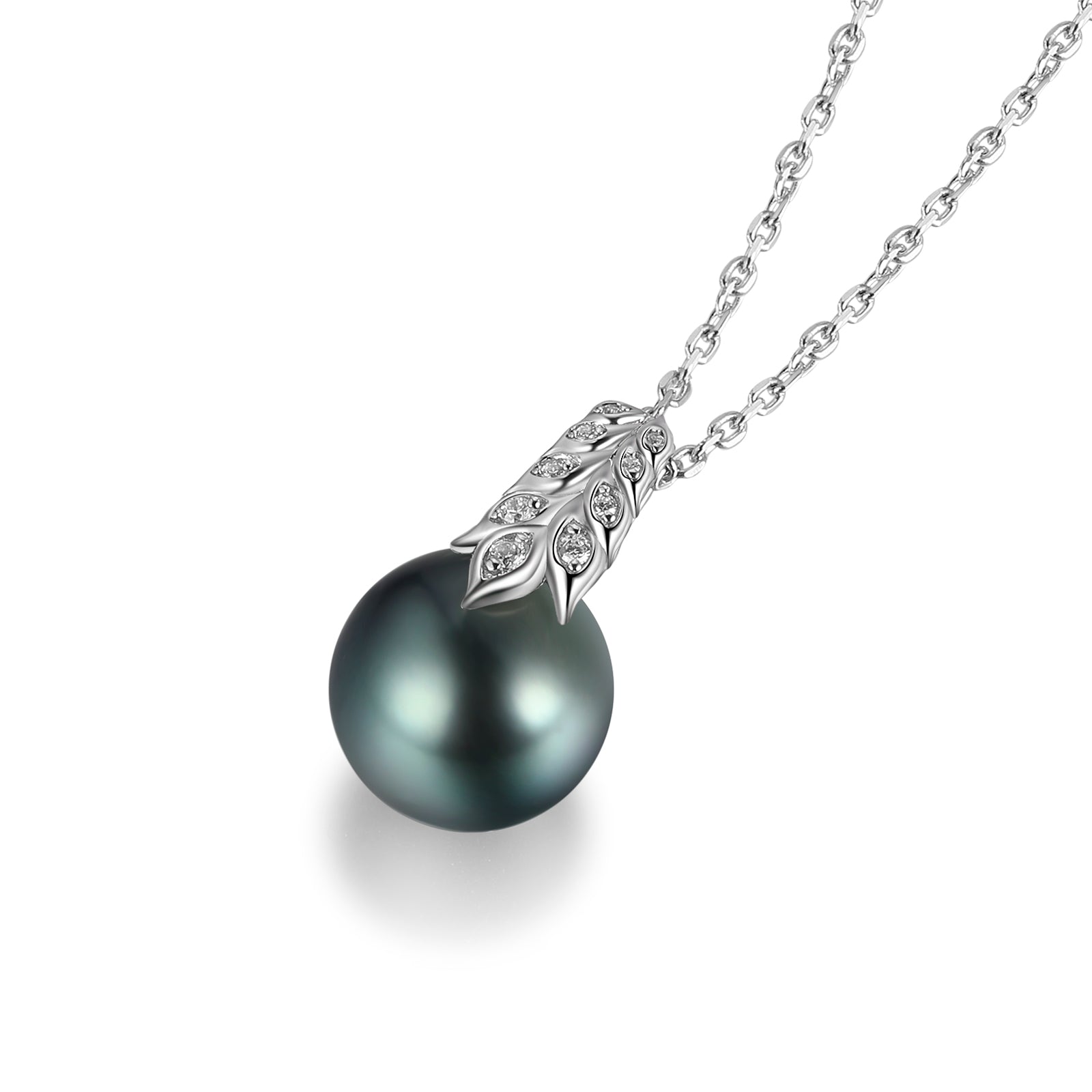 Tahitian Black Pearl Silver Necklace