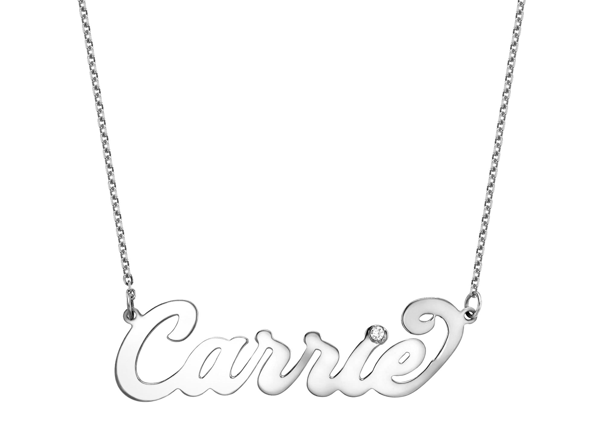Carrie Name Necklace Solid Gold