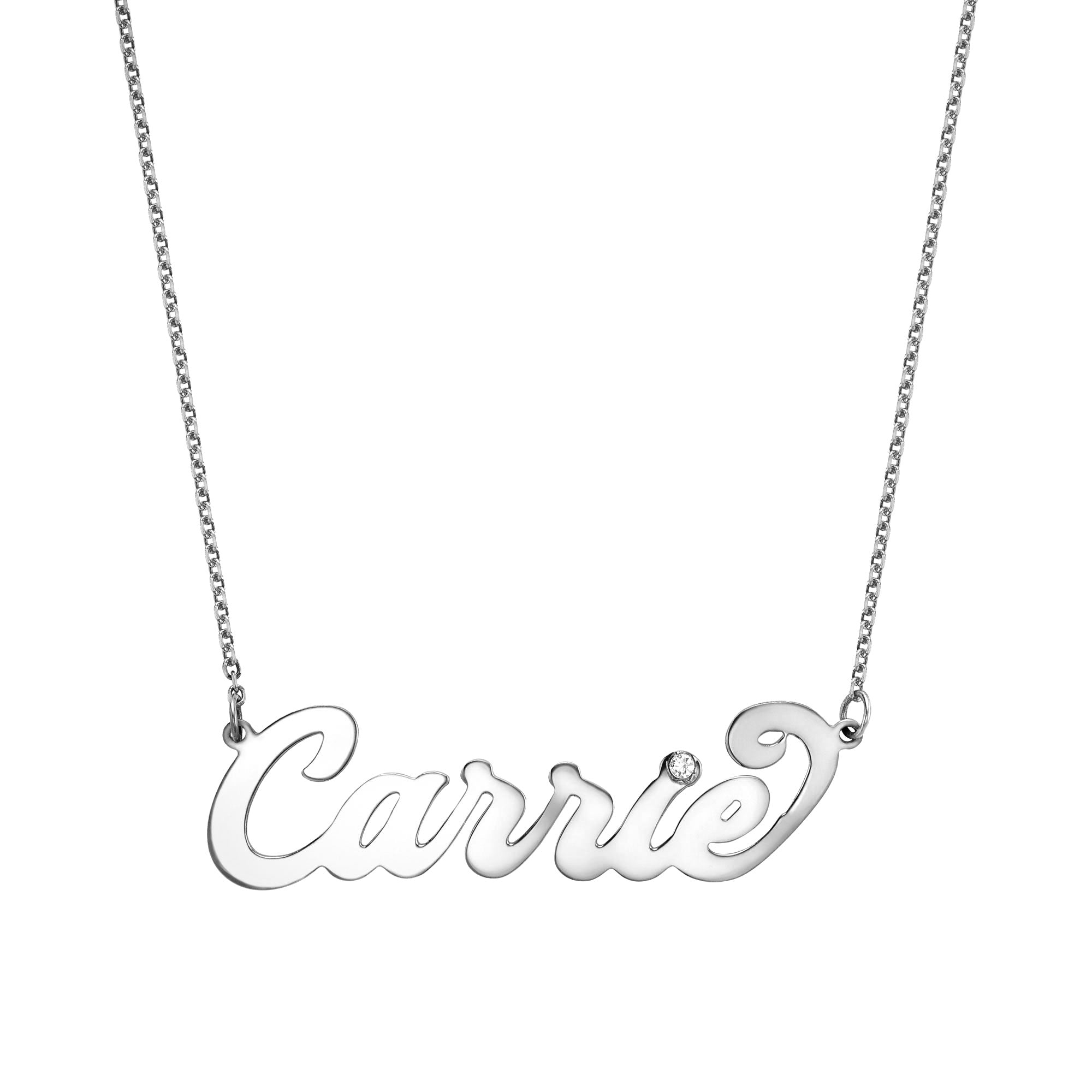Carrie Name Necklace Solid Gold