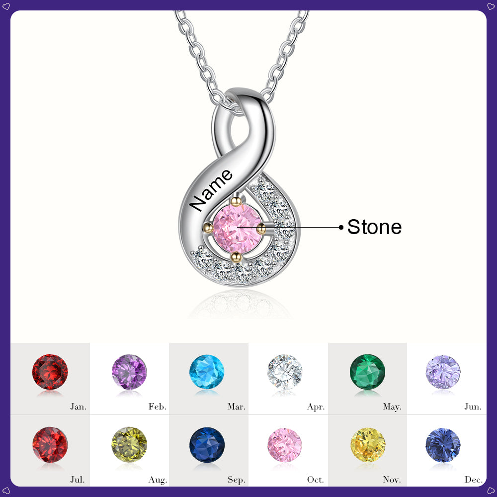 Bar Birthstone Necklace 1 to 5 Stones