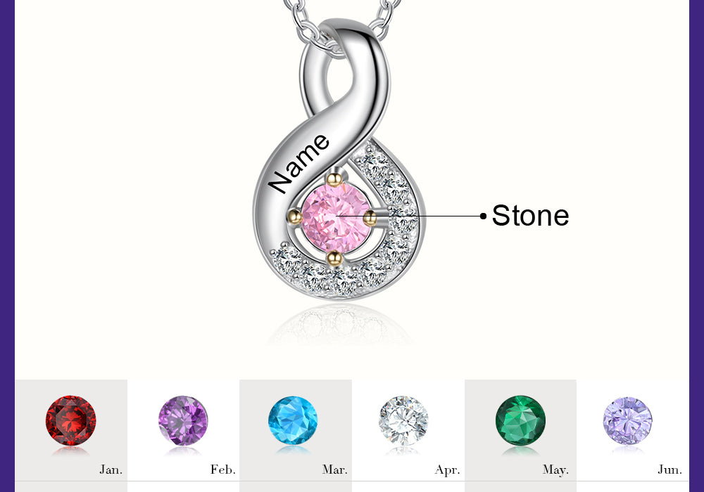 Bar Birthstone Necklace 1 to 5 Stones