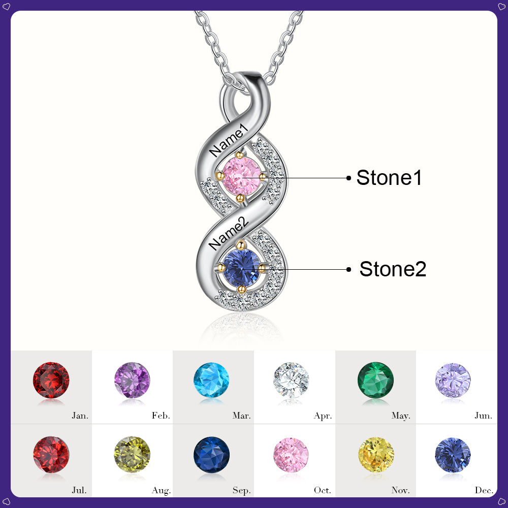 Bar Birthstone Necklace 1 to 5 Stones