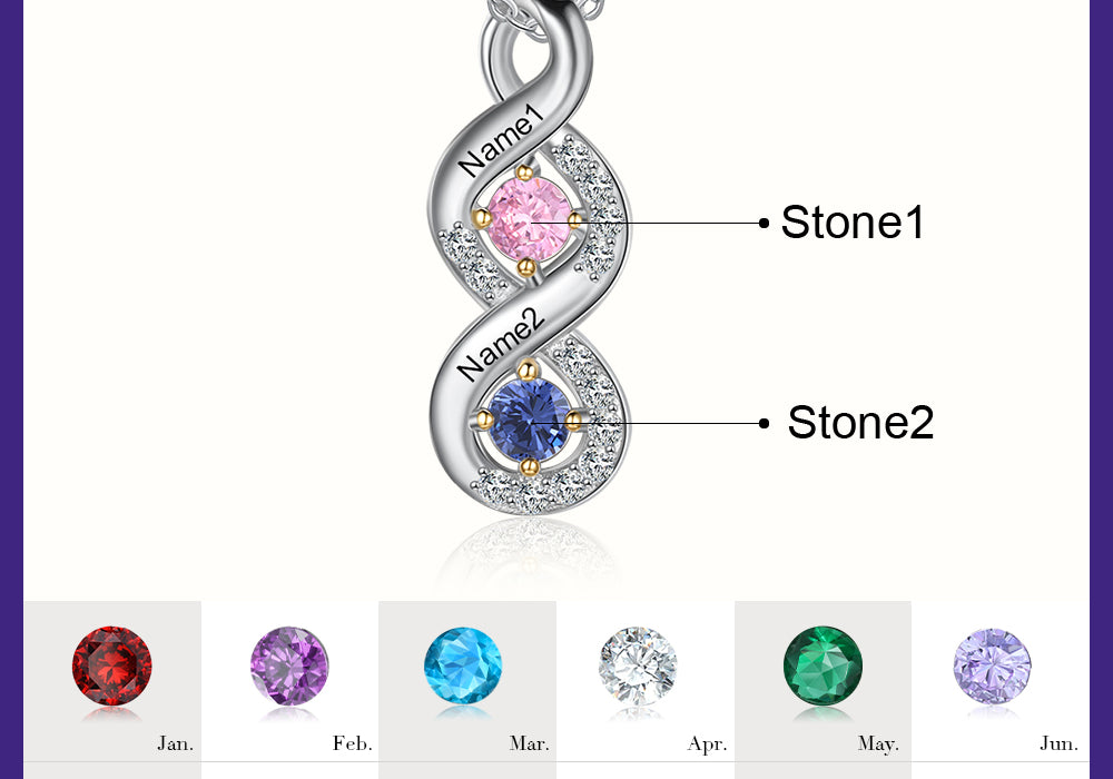 Bar Birthstone Necklace 1 to 5 Stones