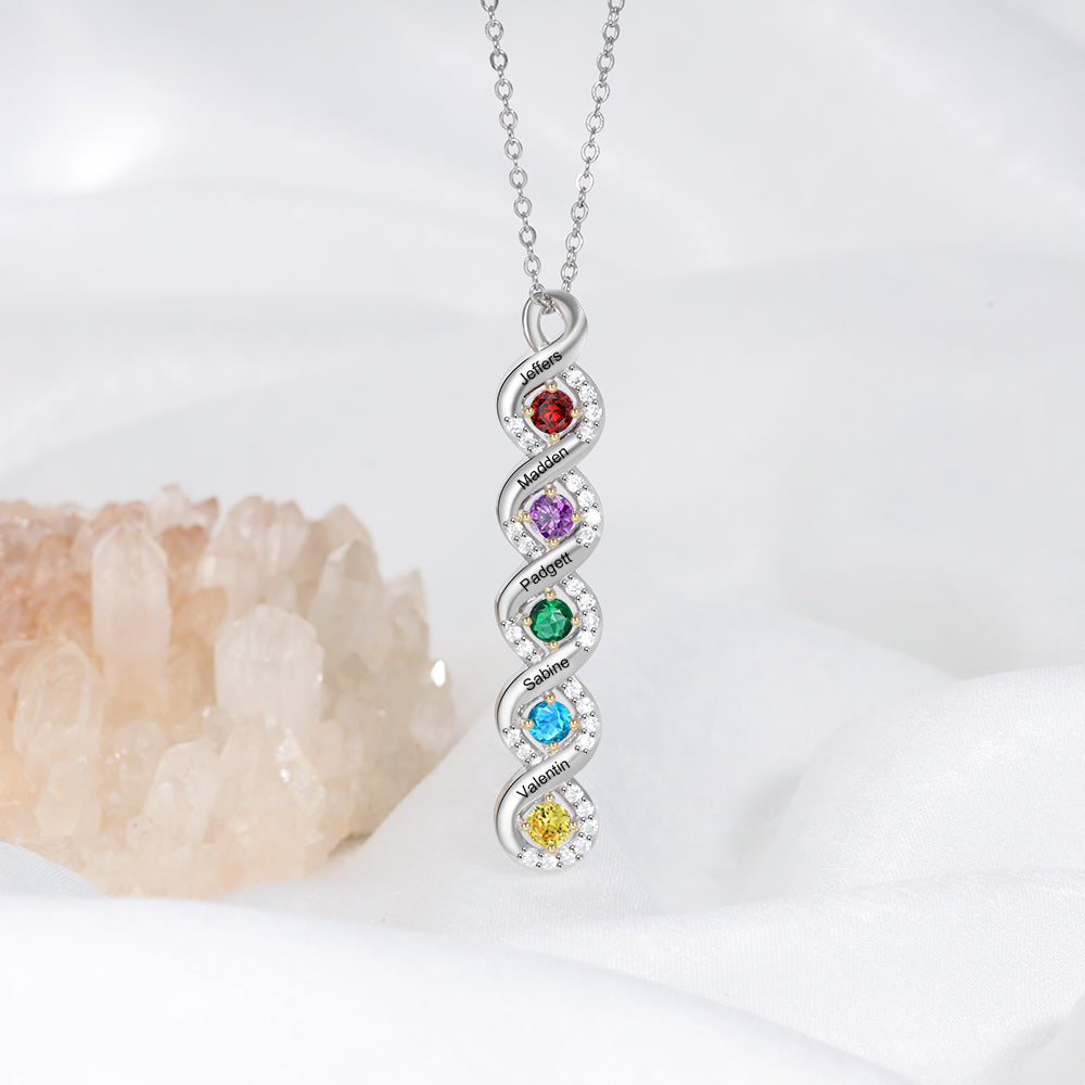 Amazon.com: Central Diamond Center Halo Tower Mother's Necklace w/ 3 to 6  Simulated Birthstones & 22