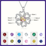 Heart Shape Flower Pendant Necklace 5 to 6 Stones